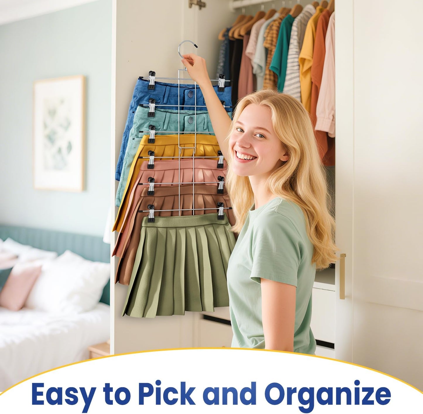 Skirt Hangers with Clips Space Saving