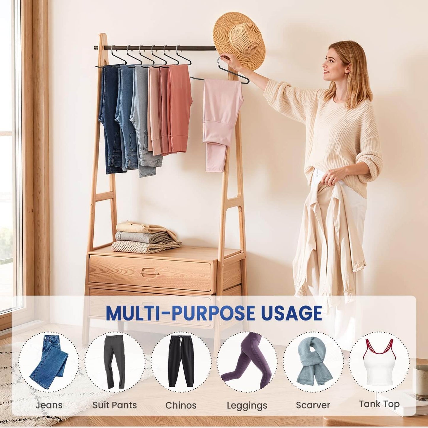 Space Saving Non-Slip Pants Hanger
