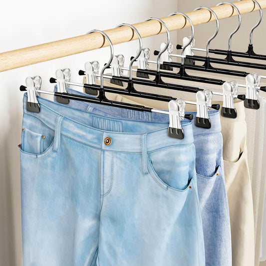 12 Inch Adjustable Pants Hangers with Non-Slip Grips