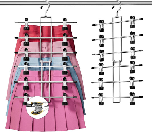 Skirt Hangers with Clips Space Saving