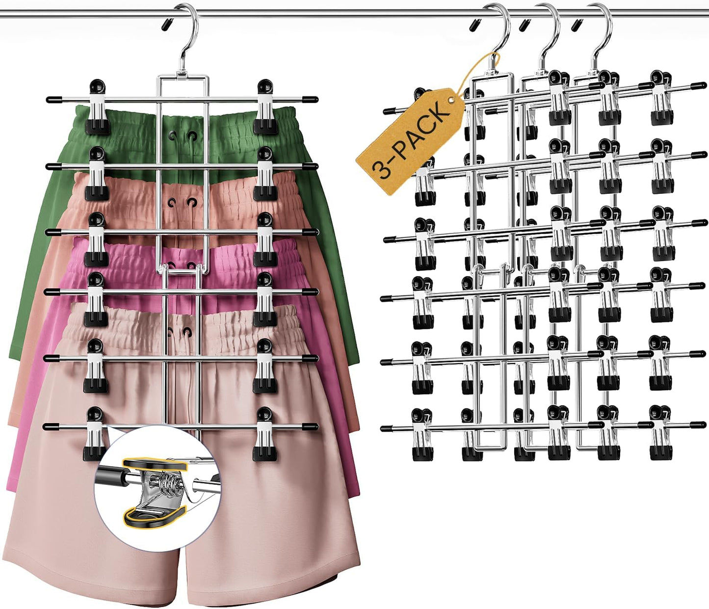 Skirt Hangers with Clips Space Saving