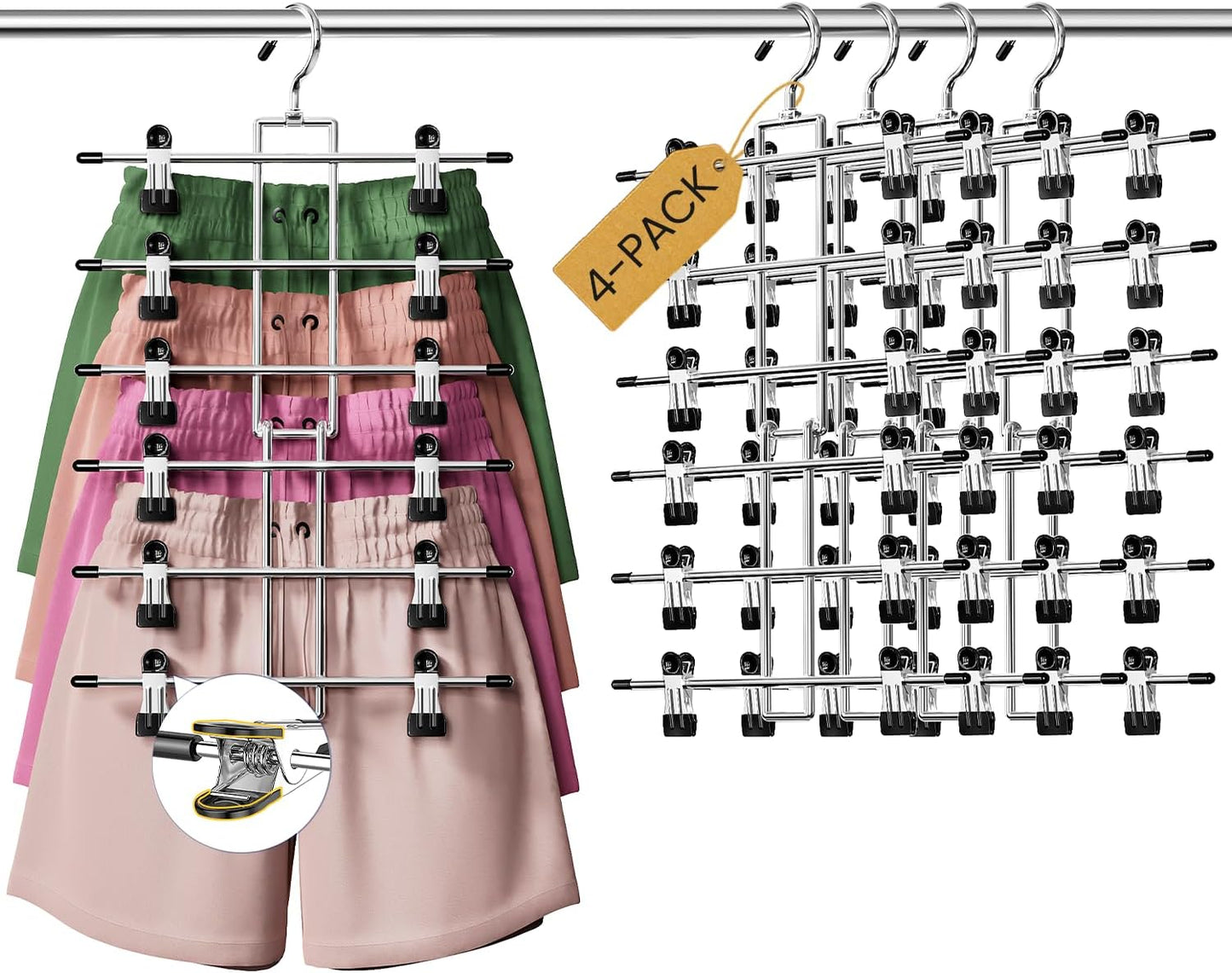Skirt Hangers with Clips Space Saving
