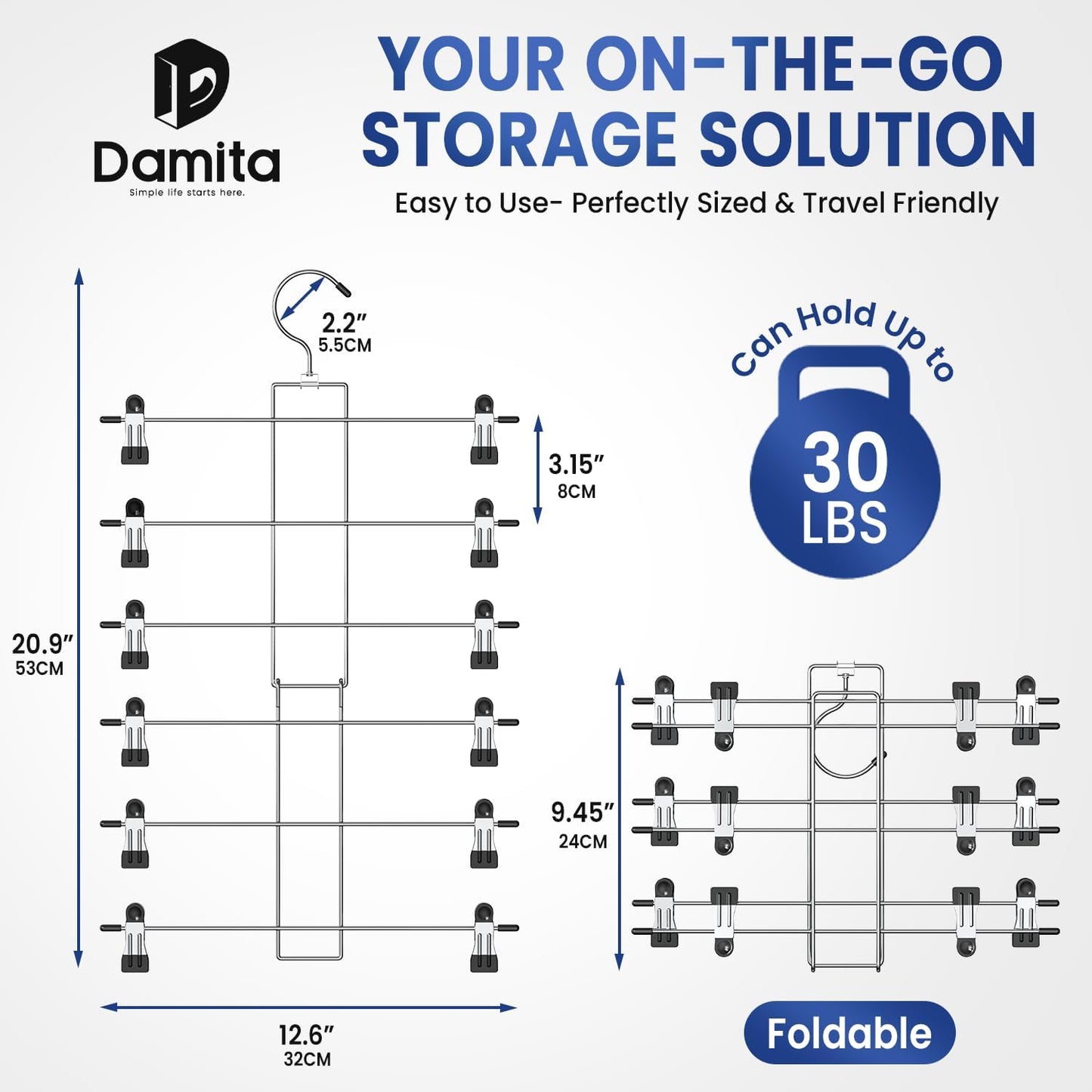 Skirt Hangers with Clips Space Saving